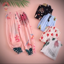 Childrens lanterns Miao Mens and womens air conditioning Anti-mosquito pants Women Pants Summer Pants Summer thin Baby Sleeping Pants Casual Long Pants