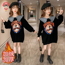 Girls sweatshirt 2022 new spring and autumn blouses The new CUHK Tong-hit undershirt children with a long T-shirt dress fall