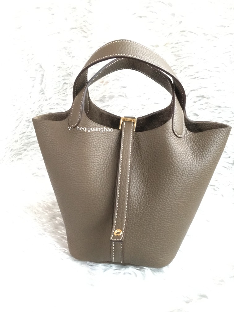 High-end vegetable basket original imported Tc calfskin handmade beeswax thread sewing multicolor spot handbag 18cm
