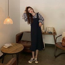 Light luxury womens niche chic design sense light ripe tea break French Street jumpsuit autumn