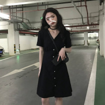 2021 Hepburn style small black dress vintage vintage Tea break French chic design sense women dress summer