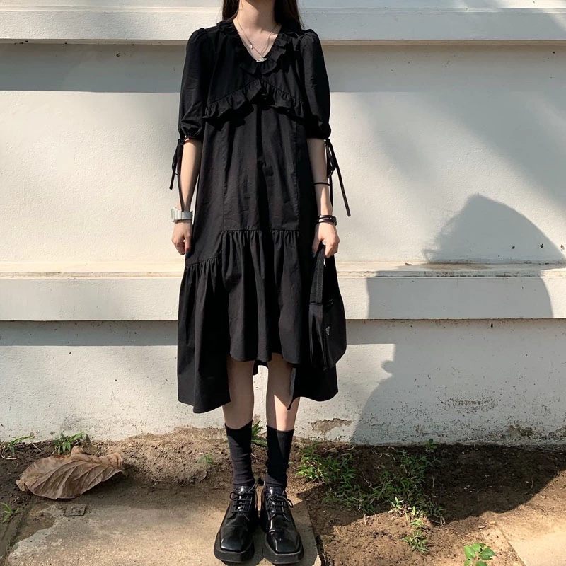 2020 hẹn hò váy nhỏ nhẹ sang trọng ánh sáng trưởng thành gió quần áo của phụ nữ phong cách Hepburn muối và váy đen nhỏ ngọt ngào mùa hè - váy đầm