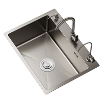 Pindaojia kitchen sink 304 stainless steel brushed dish sink vegetable sink above and below the counter large single sink 47
