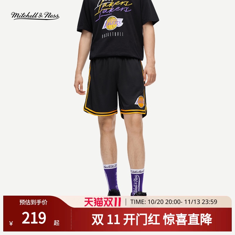 Mitchell&Ness Shorts Lakers Warriors 76Ers Mavericks Versatile Sports Fitness Tennis Shorts Men Mn