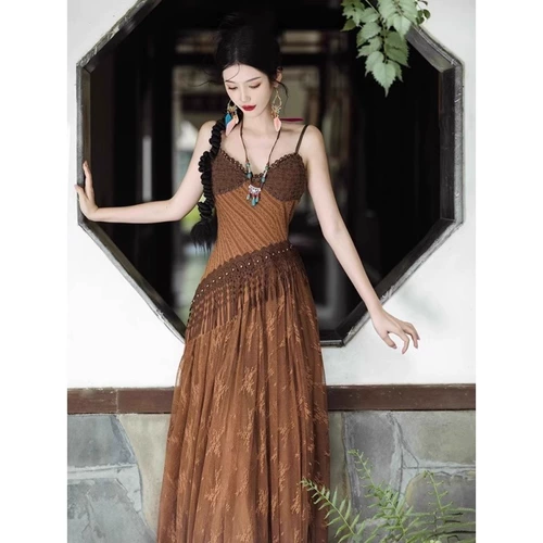 Этнический кардиган, платье-комбинация, комплект, юбка из провинции Юньнань, этнический стиль, стиль бохо