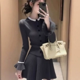 Невероятно красивое зимнее платье, полный комплект одежды в корейском стиле, супер-горячее вязаное платье 2026 года, уникальный и красивый женский костюм.