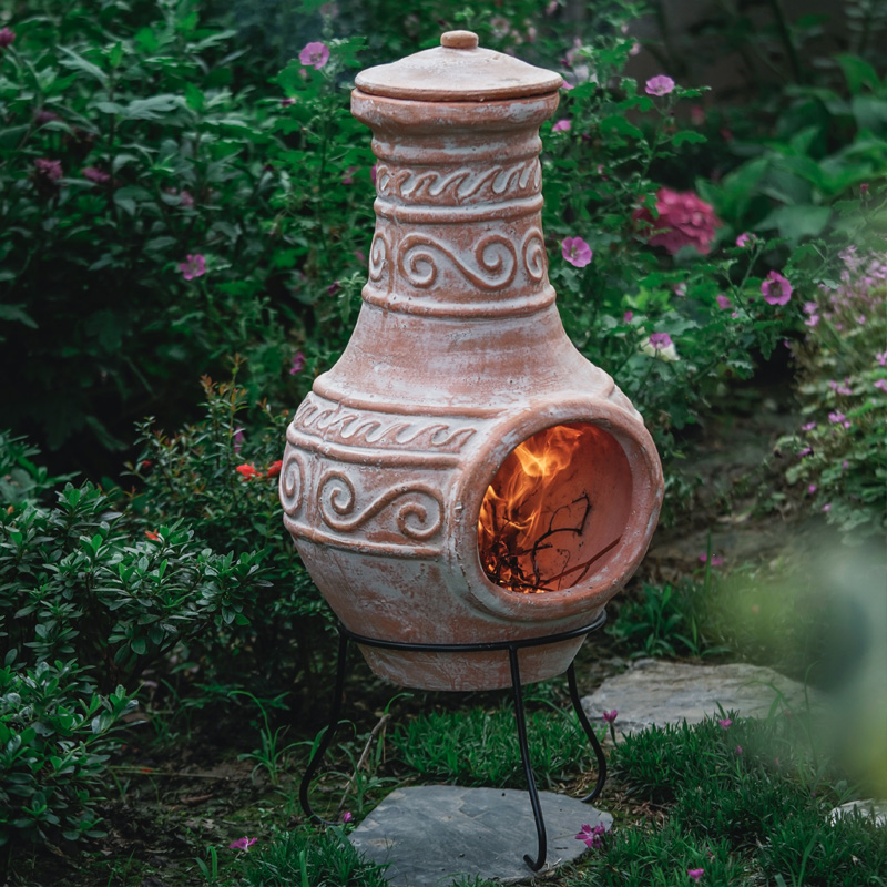 Flowers open with non-fire roasted red Tao stove Garden Decorative Villa Terrace Patio Outdoor Yard VIEW FURNISHING