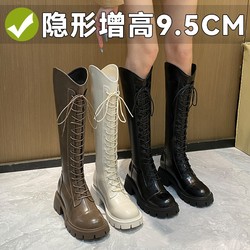 Small long boots women's high retro boots khaki high -colors knight boots are thinner and inside, boots