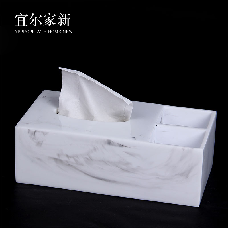 Nordic simple light luxury living room tissue box storage toilet paper box Marble pattern creative modern fashion napkin box