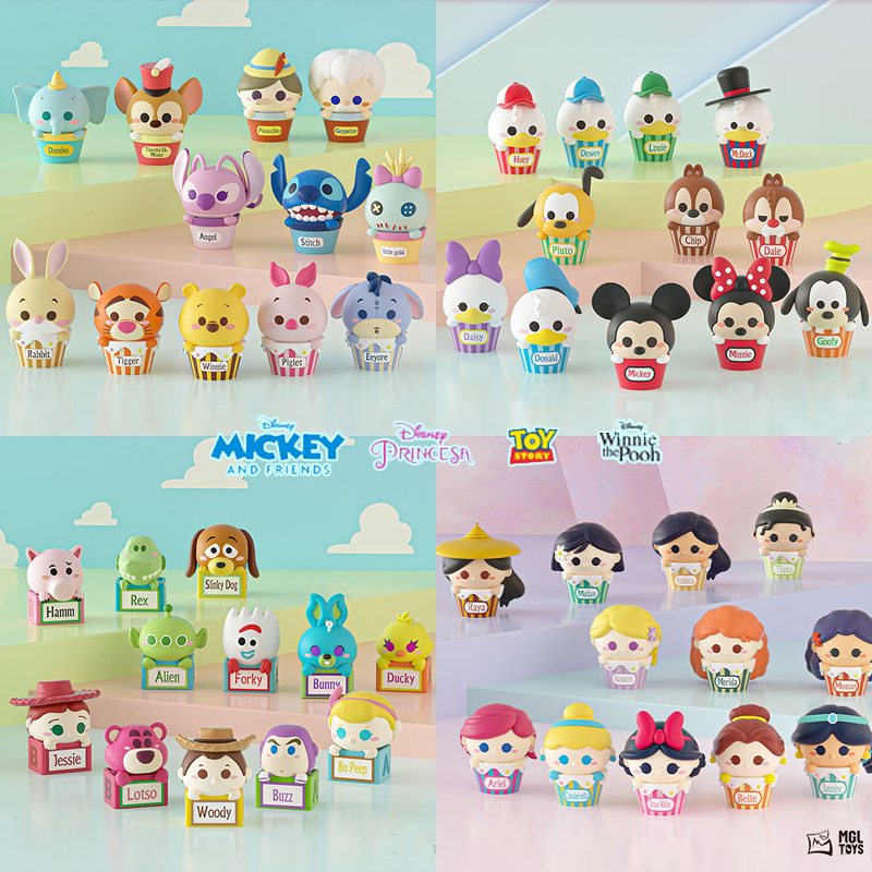 Authentic Disney Mini Mickey Toy Story Blind Box Cute Figures Winnie Car Ornaments Gift