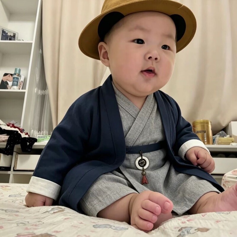 Shrimp Baby Hanfu Cosplay, Silly Animation Cloth Costume, Shrimp Cosplay Outfit, New Chinese Style Baby Tang Suit