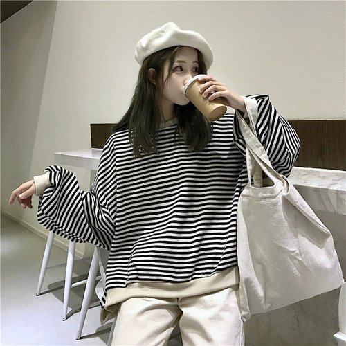 Брендовая демисезонная толстовка, флисовый бархат для школьников, лонгслив, куртка, 2018, в корейском стиле, рукава фонарики