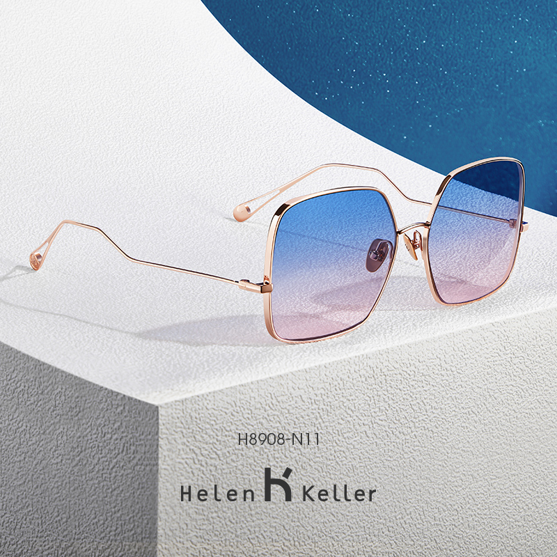 Helen Keller 2020 new sunglasses men and women large frame sunglasses star the same trend driving glasses H8908