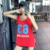 áo thun tập gym nam Hoa văn Lan lưới màu đỏ thể thao áo vest bóng rổ nữ mặc bên ngoài dài không tay phù hợp với thể dục chạy bộ áo thun rời yoga phù hợp với mỏng áo tank top Áo phông thể thao
