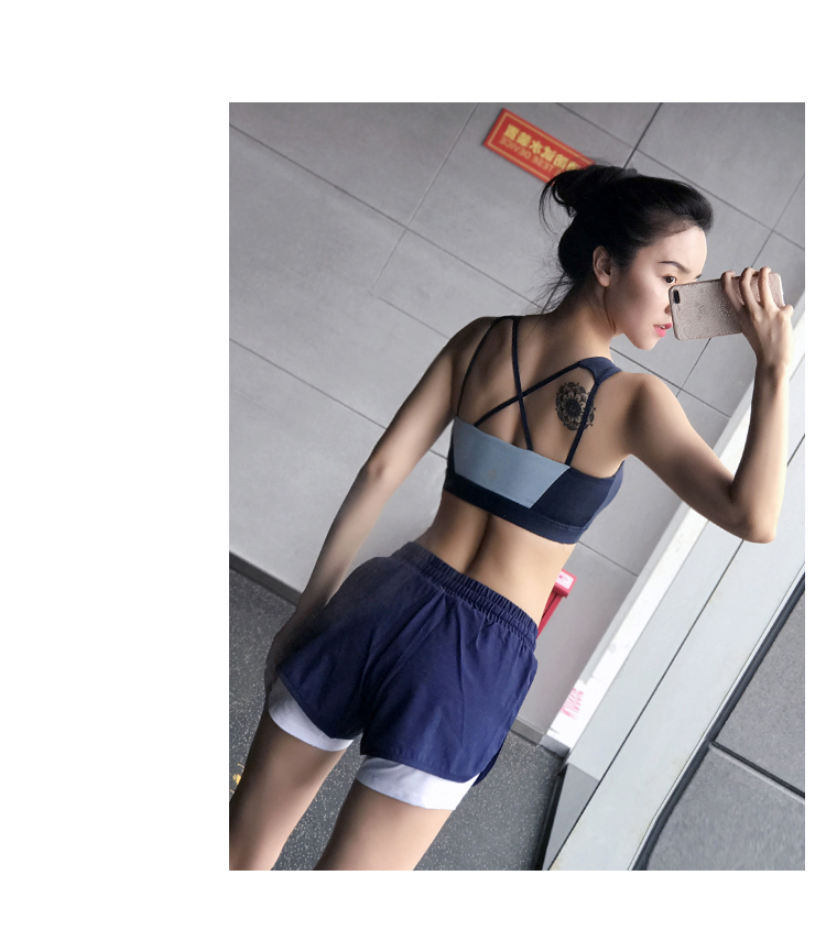 岚 áo ngực thể thao tương phản nữ làm đẹp trở lại vest mạnh mẽ hỗ trợ chống sốc chạy tập hợp định kiến ​​đồ lót thể dục áo ngực tập thể dục