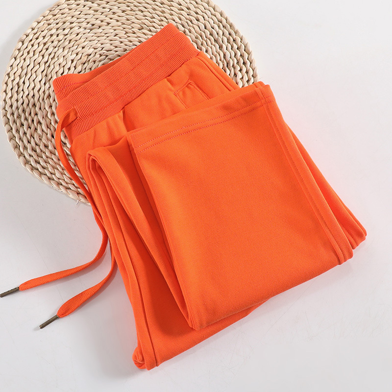 Orange Sweatpants for Women, Spring and Autumn Style, 2026 New Loose Fit, Slimming Straight-Leg Pants, Women's Casual Orange Sports Pants