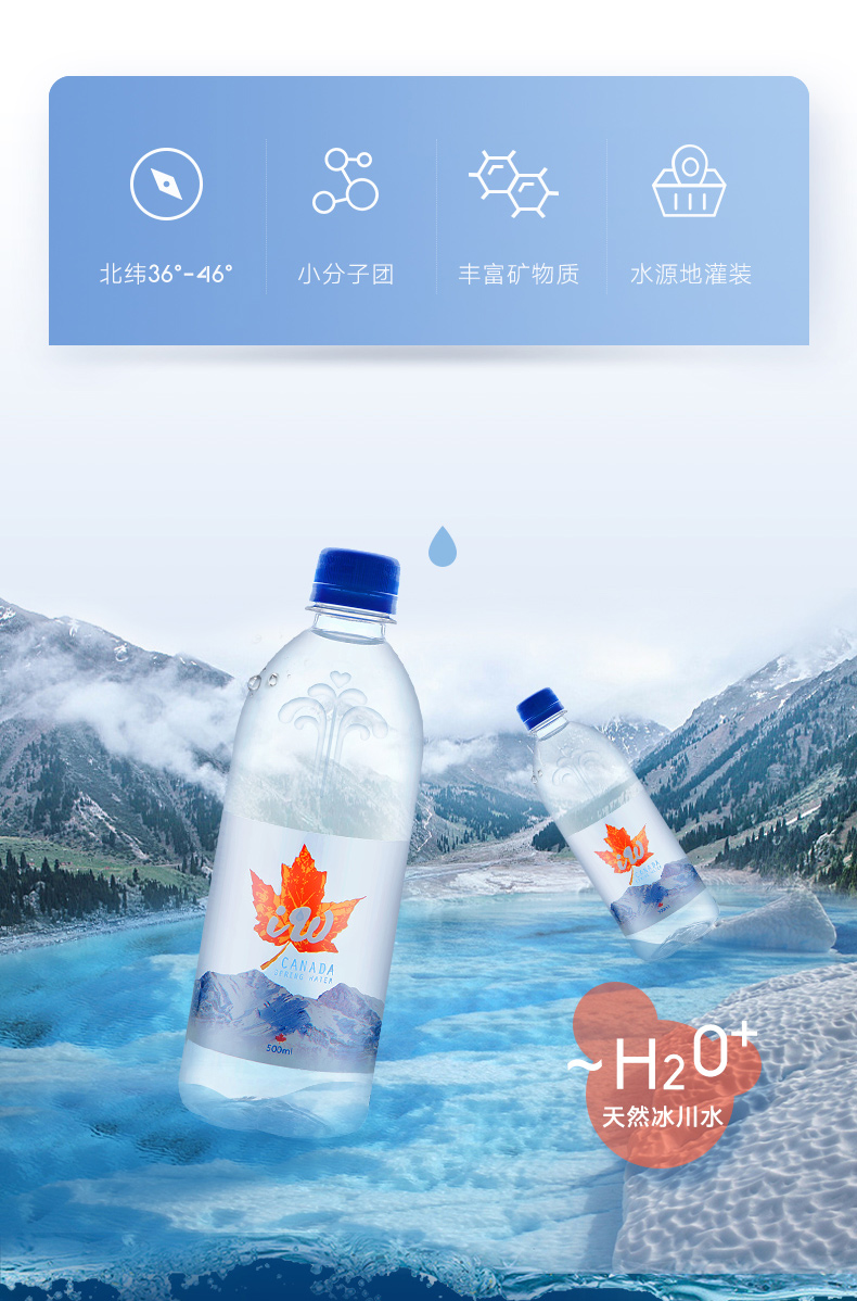 加拿大原瓶进口 天然冰川饮用水 500ml*24瓶 图6