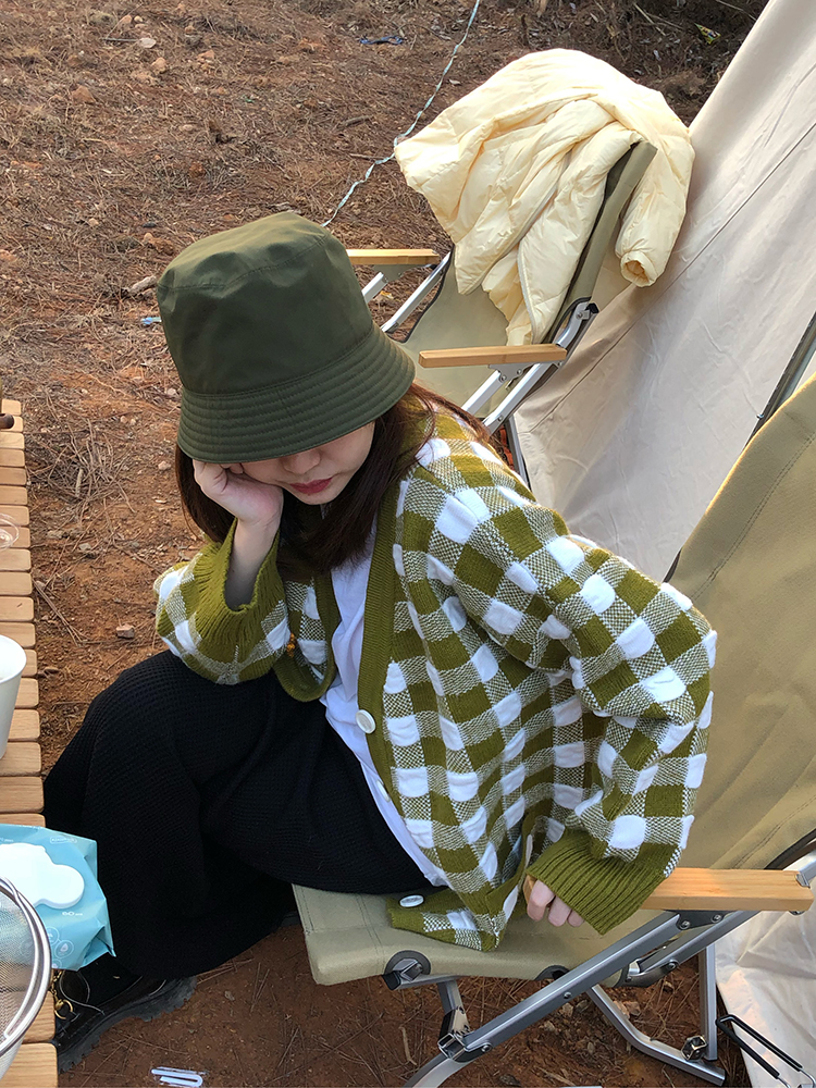 OPENING self-made Hong Kong style loose outerwear women's 2021 autumn new thickened cardigan jacket