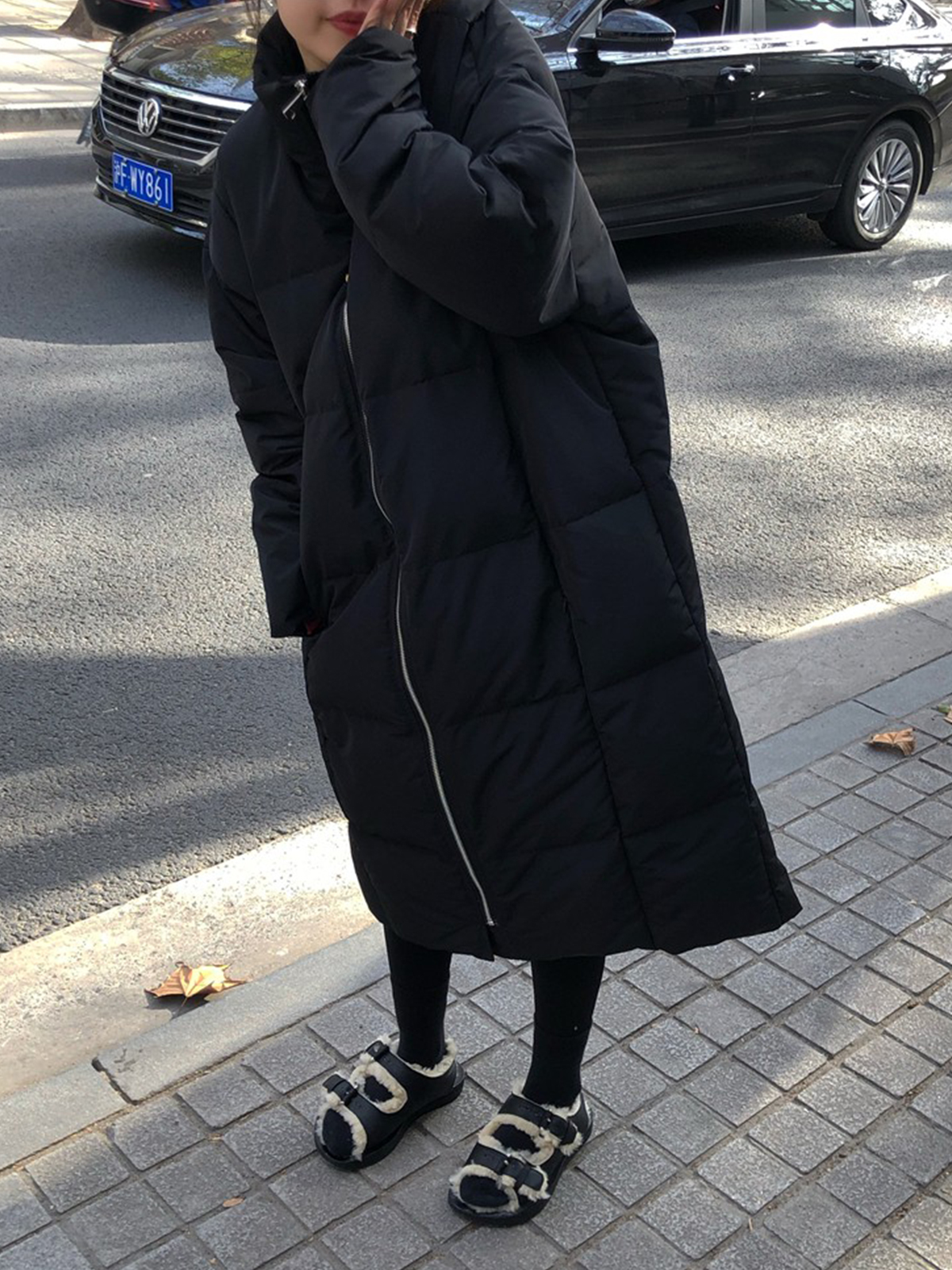 OPENING self-made long over-the-knee down jacket women's 2021 winter new net red hot style white duck down tide ins