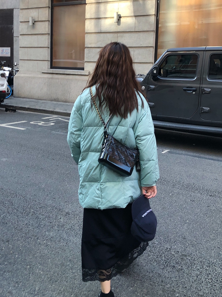 OPENING self-made winter black down jacket women's small mid-length plus fleece jacket 2021 new hot style