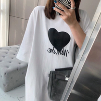 Vicxx We11done leather love graffiti short sleeve Welldone Korean version of loose round neck T-shirt INS