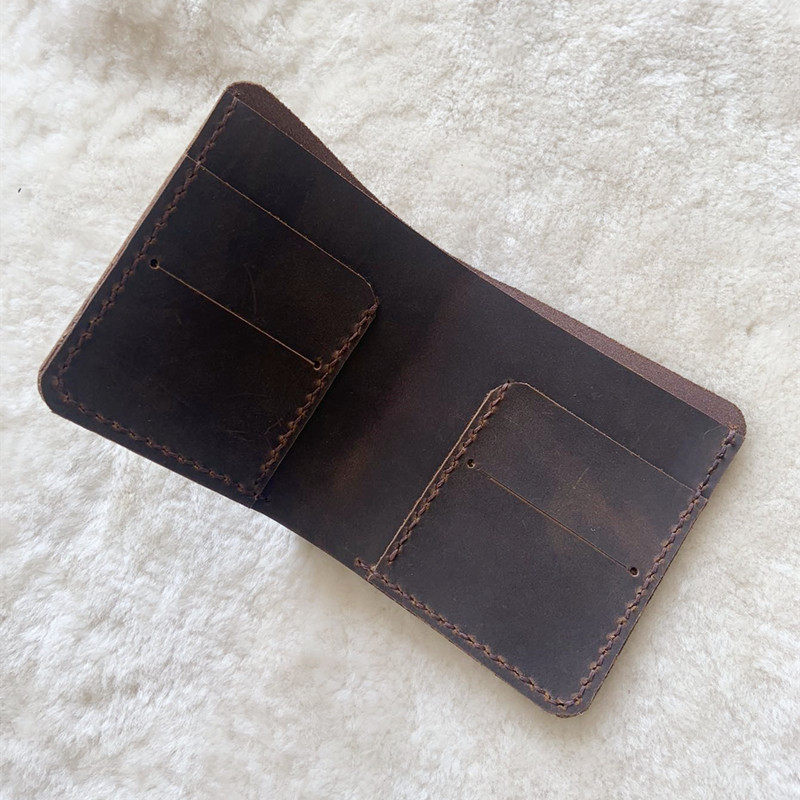 Head layer cow leather leather leather material short money clip wallet genuine leather material horizontal vertical finished semi-finished product diy material package optional