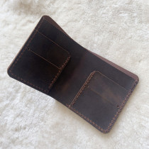 Head layer cow leather leather leather material short money wallet wallet pure leather material horizontal and vertical finished semi-finished product diy material package optional
