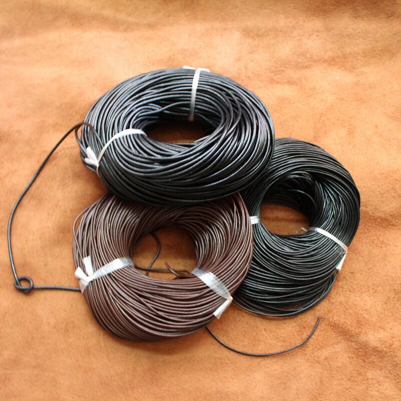 Cow Leather Rope loose sheet This matching rope genuine leather rope 3 mm 2 mm Bull Leather Rope Diy Material Woven Rope