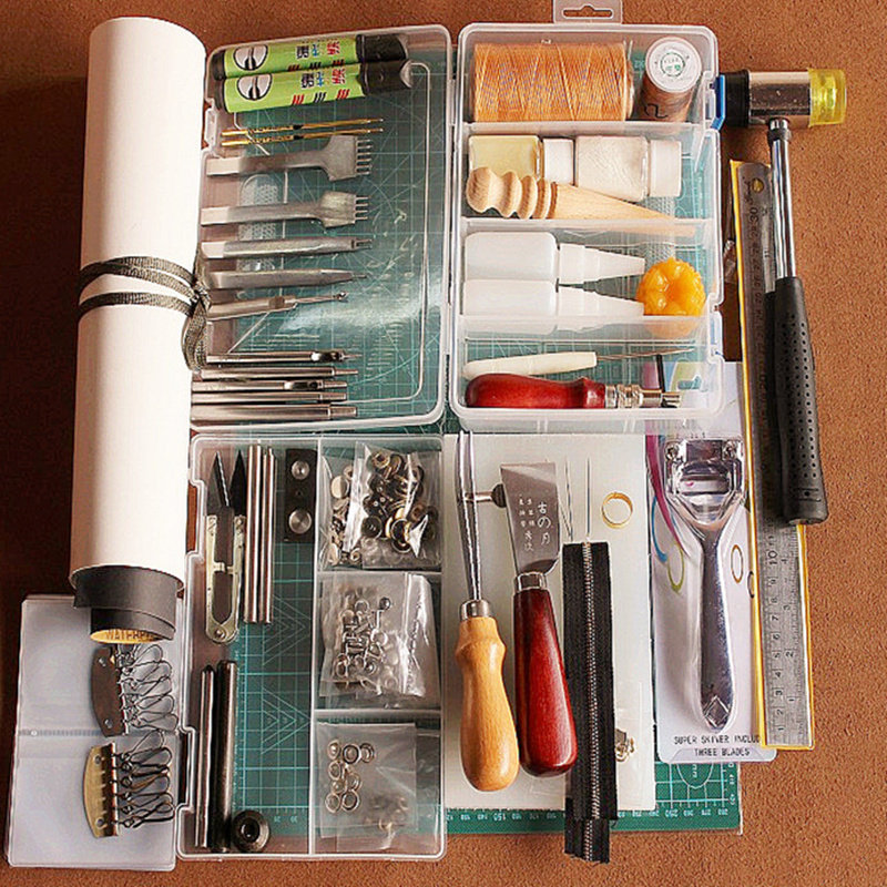 Hand-made leather tools upgrade version cobbler DIY hand-sewn cowhide leather craft leather making tool set