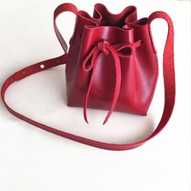Bucket bag handmade leather diy material bag bucket bag female messenger bag head layer leather leather hand sewing semi-finished product