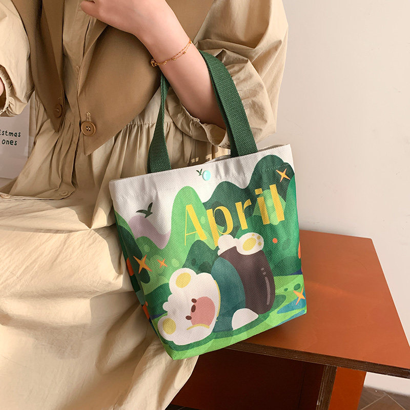 Модная холщовая сумка-тоут для женщин, новая модель 2026 года, сумка для обеда, сумка для закусок, ланч-бокс, сумка для поездок на работу