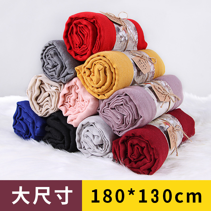 Scarf women's spring and autumn slim 100 hitch a new yarn towel lady's cotton linen beach silk scarf sunscreen big shawl and double-use