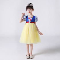 Childrens clothing Snow Princess dress dress girl skirt bubble sleeve foreign air performance clothing little girl baby childrens performance clothing