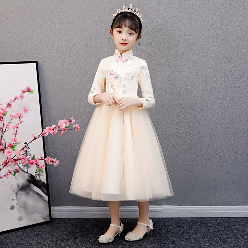Children's clothing girls Hanfu dress autumn dress princess skirt Tang suit children's Western style Chinese style autumn and winter girl costume skirt