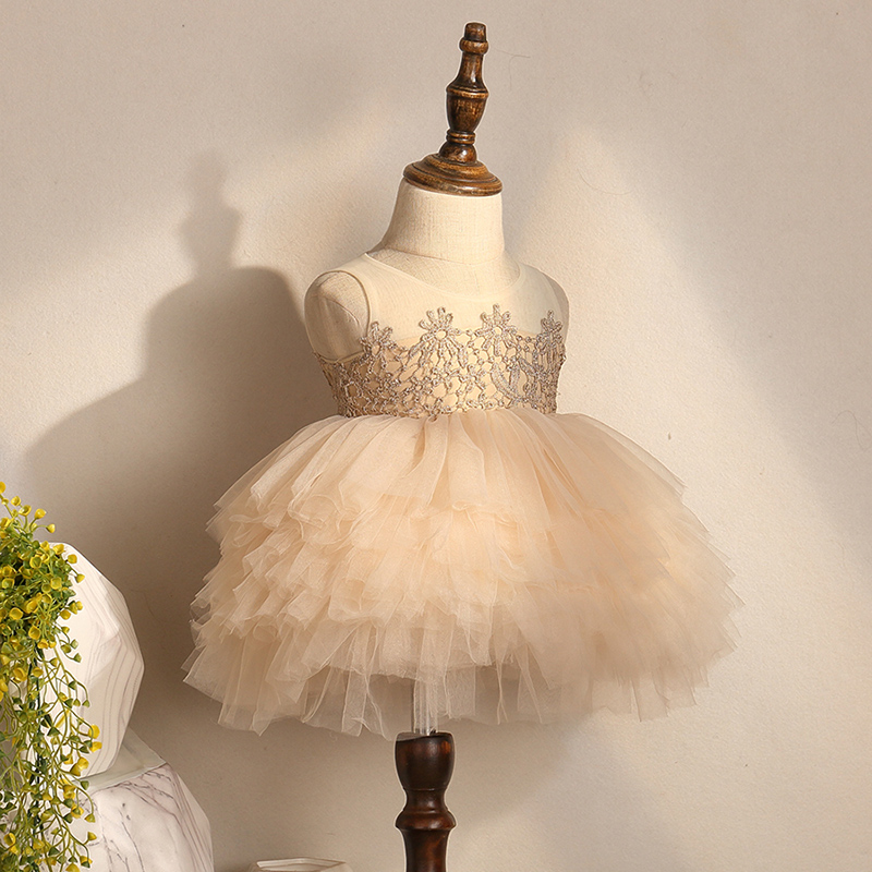 Baby dress princess dress one-year-old Western style summer dress baby fluffy gauze skirt girl catch Zhou Xiaotong birthday flower girl summer