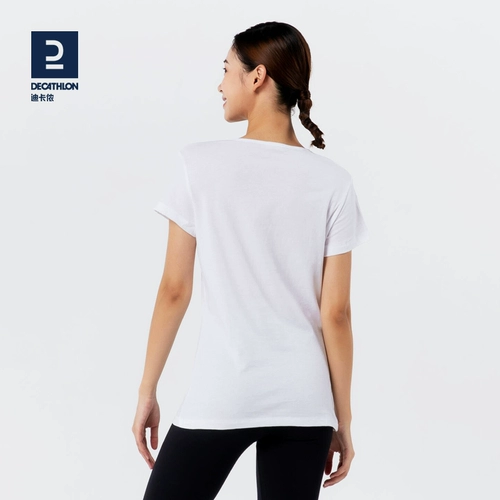 Хлопковая летняя одежда для йоги, спортивная футболка для спортзала, короткий рукав, свободный крой