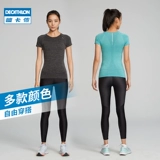 Спортивный костюм, футболка, комплект, быстросохнущая одежда для йоги для спортзала, короткий рукав, для бега, облегающий крой