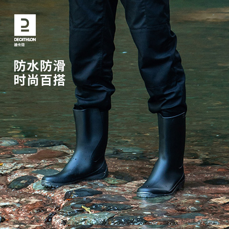 Dickom Official Flagship Store Short Drum Rain Shoes Rain Boots Water Shoes Men And Women Adults Non-slip Midtubes Water Boots Gel Shoes OVH