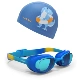 [Набор градиентного стиля] Цветной синий + шапочка для плавания из силиконовой сетки L