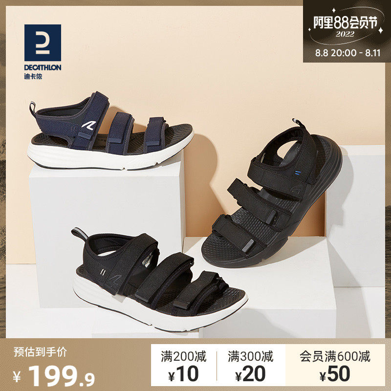 Decathlon sandals men summer beach shoes outdoor soft sole anti-skid magic tape leisure sports sandals man MSWO