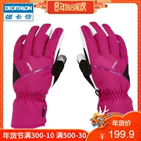 Găng tay trượt tuyết dành cho người lớn ngoài trời mùa thu / mùa đông Decathlon Găng tay trượt tuyết chống nước ấm và chống gió gang tay da
