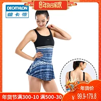 Bộ đồ bơi một mảnh kiểu váy Decathlon là người phụ nữ gầy gò bảo thủ size lớn che bụng đồ bơi mỏng lò xo NAB E đồ bơi dài tay