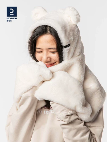 Шарф, удерживающая тепло демисезонная бархатная милая шапка