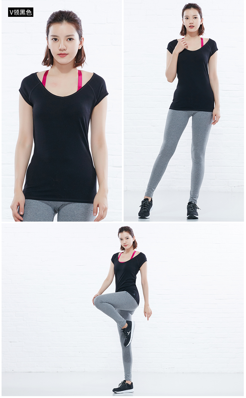 Decathlon thể thao ngắn tay của phụ nữ T-Shirt vòng cổ bông giải trí tập thể dục yoga Slim lỏng kích thước lớn GYPW áo thun 3 lỗ nam tập gym