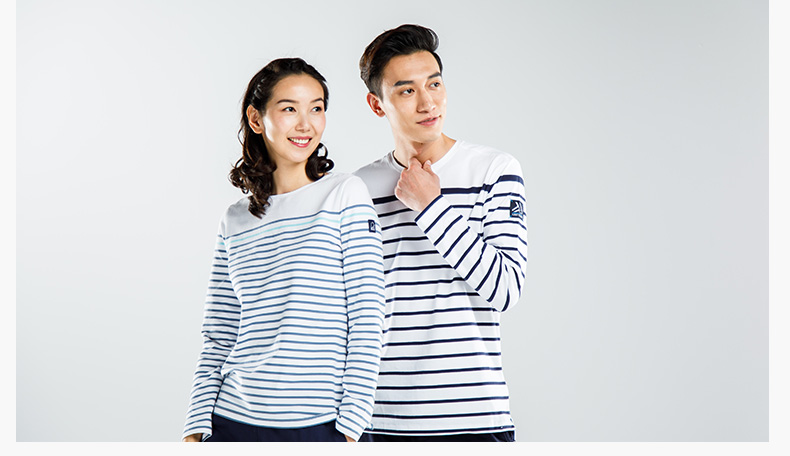 Decathlon flagship store nam nữ đôi dài tay thể thao áo thun chống nắng sọc lỏng hải quân mùa xuân và mùa hè TRIBORD áo top tank