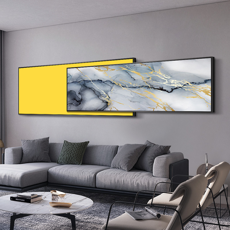 Gold Dust Light Extravagant Atmosphere Living-room Decoration Painting Nordic Creativity Composition Sofa Background Wall Hanging Paintings Modern Superimposed Murals