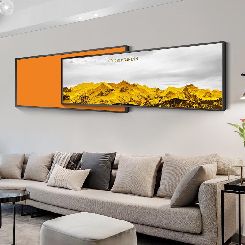 Modern simple sofa hanging painting wall painting living room hanging painting atmosphere back mountain decorative painting horizontal large mural