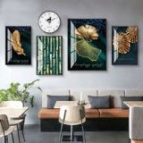 Позолоченная песня о любви, висящая картина за диваном в современной светлой роскошной гостиной, скандинавская абстрактная декоративная живопись, творческая комбинированная живопись