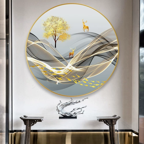 Jinlu String Sound Light Luxury Decorative Decorative Painting с лампой светодиодные волосы световые волосы круглый ресторан роспись коридоры заканчиваются краской