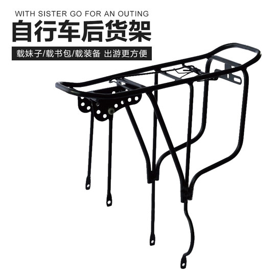 Гигантский универсальный высокопрочный горный велосипед с грузом и багажником.